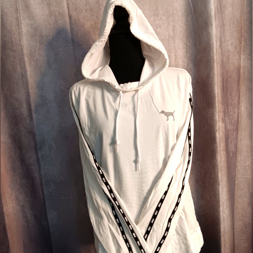 PINK Victoria's Secret Gray Hooded Sweatshirt Relaxed Fit